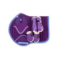 Ensembles de tapis d'équitation écologiques personnalisables de haute qualité en mousse et satin pour dressage anglais et saut d'obstacles en tissu – Vente en gros