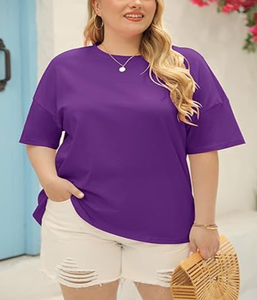 Camiseta de mujer de talla grande personalizada a precio de fábrica, camiseta de talla grande de tendencia para mujer, camisetas de gran tamaño para verano - Product Image 1