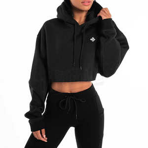 Top corto estampado ropa de mujer Camiseta de cuello redondo talla grande suave liso o bordado Casual corto - Product Image 1