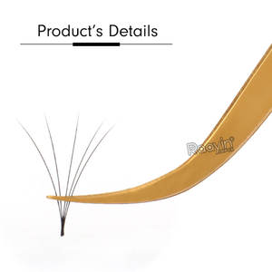 แหนบต่อขนตาสแตนเลสสีทองแหนบปลายสายไฟเบอร์ - Product Image 3