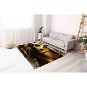 Alfombra Dorada con Retrato de Mujer, Alfombra Antideslizante, Alfombra Suave con Pelo Largo - Product Image 3