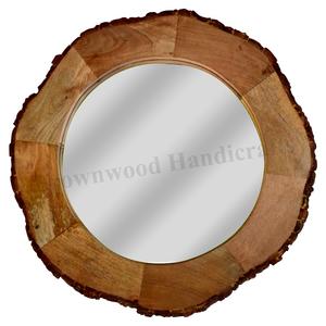 Handmade <b>Round</b> Wooden Dressing <b>Mirror</b> <b>Frame</b> Elegant Design Vintage Look <b>Wood</b> Carved Decorative <b>Mirror</b> <b>Frame</b> for Wall Decor - Product Image 5