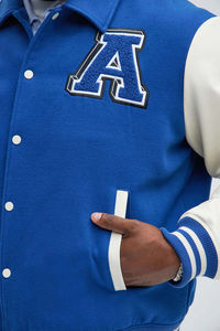 Vestes universitaires de haute qualité pour hommes, 100% laine, avec manches en cuir de vache, vestes universitaires de baseball, vestes universitaires - Product Image 3