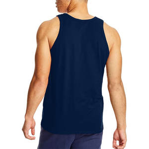 Camisetas sin mangas de color azul marino personalizadas, camisetas sin mangas al por mayor, camisetas sin mangas de estilo en blanco de algodón ligero para impresión y uso profesional - Product Image 3