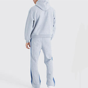 Venta al por mayor personalizado 100% algodón de los hombres de peso medio Regular Fit Ecológico Sólido Chándal con capucha contraste Panel lateral para el invierno - Product Image 2