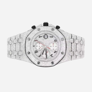 Montre de luxe avec testeur de diamants, personnalisée, en moissanite, couleur D, VVS, sertie de pierres, mouvement à quartz analogique ETA, style hip-hop pour hommes - Product Image 1