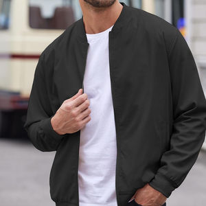 Venta al por mayor Otoño Hombres Stand Collar Casual Cremallera Cargo Rojo Bomber Chaquetas al aire libre lavados Chaquetas para hombres Servicio OEM - Product Image 2