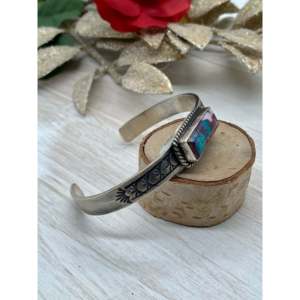 Rick Enriquez Pink Mohave Turquoise & Sterling <b>Silver</b> Fashion <b>Cuff</b> <b>Bracelet</b> - Product Image 2