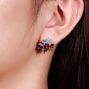 Boucles d'oreilles fines Jeulia en argent sterling avec émeraude taille brillant - Product Image 4