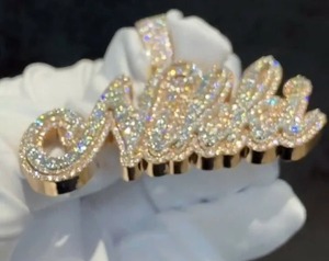 RB Gems Custom 925 Sterling Silver Moissanite Diamond Pendant para hombres 3D Rose Gold 3D Face Bezel Setting Hip-Hop White Gold - Product Image 6