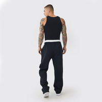Meilleure qualité Streetwear noir 400 GSM polaire hommes coupe décontractée Double ceinture pantalon hommes Double taille pantalons de survêtement