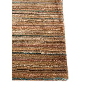 Acar Beige & <b>Brown</b> Striped Hand Tufted <b>Wool</b> & Viscose Rug for Home Use-Tra-14447 - Product Image 4