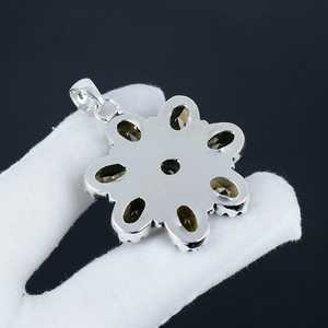 Elegante Colgante Bohemio de Plata de Ley con Cuarzo Ahumado, Gema Tallada en Pera Hecha a Mano para Mujer, Joyería al por Mayor con Bisel - Product Image 3