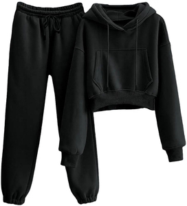 2025 Custom Logo Fall Women's <b>Oversize</b> <b>Jogger</b> Set Pullover Tracksuit Size Fleece Hoodie and Pants for Training and Winter - Product Image 6