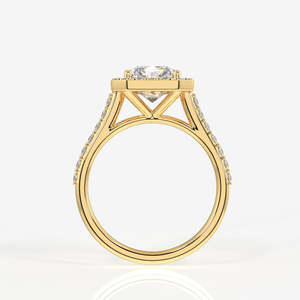 แหวนหมั้นเพชรโมอิสซาไนต์ทรงเรเดียนท์คัทประดับด้วยวงแหวนทอง 14K ดีไซน์หรูหราสำหรับงานแต่งงาน - Product Image 5