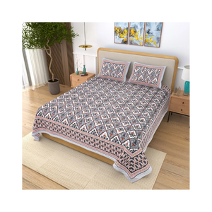 Literie King 100% coton brodée florale durable imprimée numériquement pour les acheteurs de luxe utilisant du coton indien certifié GOTS - Product Image 2