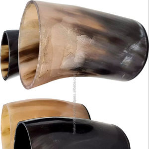 Verre à liqueur en corne de boeuf Viking naturel Verre à gobelet à boire Verre en corne de buffle naturel de haute qualité Personnaliser la taille par FWE - Product Image 1