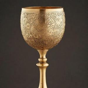Copa de vino de latón antiguo ChristSip, cáliz sagrado hecho a mano para uso litúrgico para decoraciones navideñas de Iglesia tradicionales - Product Image 4
