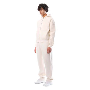 Chándal acampanado 2025 de algodón con logotipo personalizado, chándal en blanco con cremallera, Sudadera con capucha y pantalón, chándal para correr para hombre 100 - Product Image 3