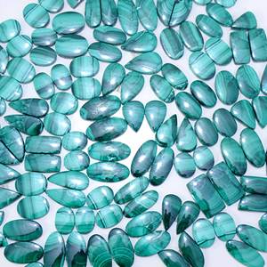 100% paire de malachite naturelle pierres précieuses en vrac tout mélange forme et taille Malachite Cabochon paire pierres précieuses en vrac pour la fabrication de bijoux - Product Image 6