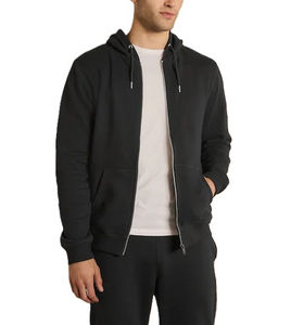 Venta caliente Hombres Sudadera con capucha Otoño Invierno Personalizado Color sólido Sudaderas con capucha Ropa de calle Fleece Sudaderas con capucha para hombres en MOQ bajo Cremallera completa OEM - Product Image 3