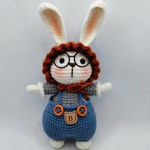 Colgante de Conejo Tangtang Súper Lindo y Creativo, Hecho a Mano con Hilo Tejido a Crochet, Adorno para Bolsos, Regalos Novedosos - Product Image 6
