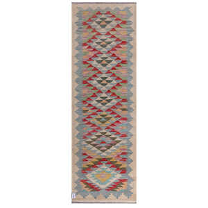 Alfombra Kilim de Maimana, Afganistán, 252 x 83 cm - Product Image 1