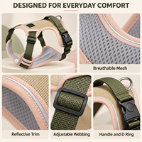 Harnais réfléchissant pour chien, anti-traction, réglable, avec poignée, haute visibilité, pour la sécurité des promenades, pour chiens de taille moyenne à grande