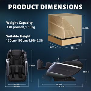 Nuevo Sillón de Masaje 4D para Todo el Cuerpo, 166 Rieles Flexibles, 18 Modos, 11 Técnicas, 36 Masajes con Bolsas de Aire, con Estiramiento de Yoga, Masaje de Pies - Product Image 3