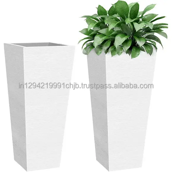 Square Cylinder Simple Style Glaze Flowerpot Garden Cheap Flower Pot Plant Pots Bonsai Pots Maceta Yixing Purple Green Picture