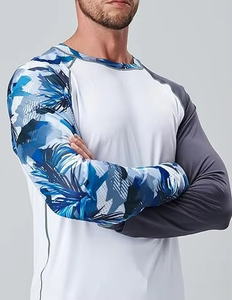 Sudadera básica con cuello redondo y doble costura, ideal como prenda moldeadora, versátil, tipo Rashguard con protección UPF 50+ UV, para natación y entrenamiento deportivo. - Product Image 3
