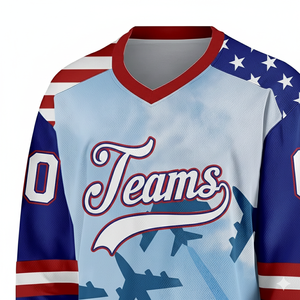 Uniforme de hockey sur glace respirant, impression par transfert thermique personnalisée, broderie, service OEM, maillot de hockey sur glace - Product Image 3