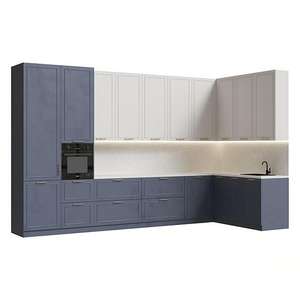 Gabinetes de Cocina Estilo Shaker en Dos Tonos Azul Marino y Blanco Contemporáneos de KEJIA para Proyectos de Renovación de Apartamentos Modernos - Product Image 1