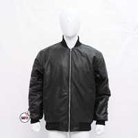 Blouson Bomber en Cuir Uni de Haute Qualité à Manches Longues avec Fermeture Éclair Intégrale Personnalisable pour Homme – Hiver Respirant et Tendance