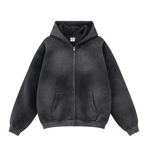 Sweat à capuche oversize vintage en molleton pour l'hiver, style streetwear, avec poche, couleurs et logo personnalisables - Product Image 2