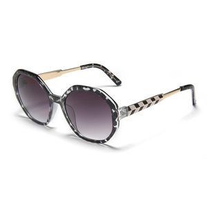 Gafas <span class=keywords><strong>de</strong></span> Sol Hexagonales Extra Grandes <span class=keywords><strong>de</strong></span> Alta Calidad con Montura Estampada y Patillas Metálicas <span class=keywords><strong>a</strong></span> <span class=keywords><strong>Cuadros</strong></span>, Precio Razonable, Logotipo Personalizado - Product Image 2