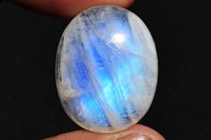 พลอยมูนสโตนสีรุ้งธรรมชาติ รูปทรงวงรีแบนเรียบ สำหรับทำแหวนเครื่องประดับ ขนาด 13x18 มม. พลอยหลวม - Product Image 4