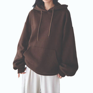 Sweat-shirts oversize pour femmes en molleton 100% coton, écologiques, légers, style streetwear, impression personnalisée sur le devant, service OEM - Product Image 1