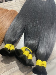 Big Wholesale Bulk Hair Extensions <b>Silky</b> Straight Unprocessed Virgin Hairs Natural Black Color Genius Weft - Product Image 4