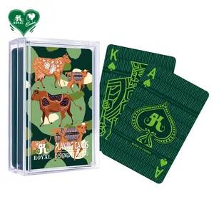 Zodiaque chinois boeuf vache vert cadeau cartes à jouer en plastique carte de Poker
