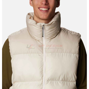 Gilet matelassé pour homme en polyester/nylon, col montant, fermeture éclair, respirant, imperméable, coupe-vent d'hiver, vêtement d'extérieur décontracté - Product Image 6
