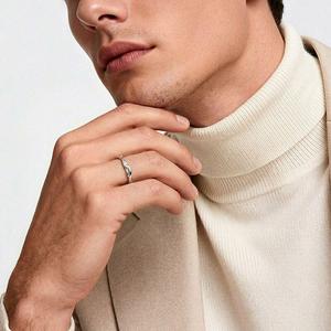 Bague de mariage Jeulia pour homme en argent sterling avec nœud torsadé et grappe de pierres précieuses - Product Image 5