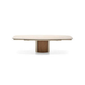 Table à manger minimaliste Yoroi, collection Capsule, extensible, ovale et carrée, en bois massif, assemblée et extensible, meubles pour la maison - Product Image 2