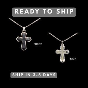 Colgante con Diseño de Cruz con Ojo de Tigre Rojo en Plata de Ley 925, Estilo Casual/Deportivo - Product Image 2