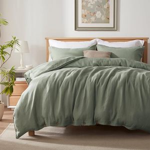 Ensemble de housse de couette 3 pièces 100% coton, style européen uni, fermeture à boutons, doux, respirant, durable, pour la maison, les mariages, les hôpitaux, les hôtels - Product Image 4