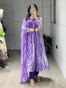 ชุดคุर्ติผ้าจอร์เจตต์ลายเลเฮริยา พร้อมผ้าคลุมไหล่ขอบลูกไม้ ซับในผ้าฝ้าย น้ำหนักเบา แห้งเร็ว ใส่ได้ทุกฤดู ขายส่ง ราคาพิเศษ - Product Image 6