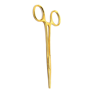 Pinzas Hemostáticas de Alta Calidad, Color Dorado, con Bloqueo Antimosquitos, Rectas, de Acero Inoxidable Alemán, Instrumento Médico Manual - Product Image 5