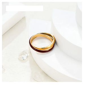 Anillo DE BODA 3-1 del fabricante indio directo Anillo de moda Premium con acabado dorado de triple banda de Plata de Ley 925 de alto pulido - Product Image 4