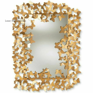 Wholesale Wall <b>Mirror</b> Rectangle Shape Butterfly Design Bathroom and <b>Door</b> <b>Mirror</b> Gold Color Shiny Polish Decorative at Low Price - Product Image 5