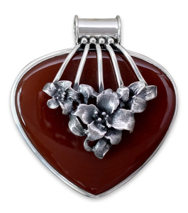 Wholesale Fine Pendants & <b>Charms</b> Floral Sterling <b>Silver</b> and Carnelian Hip Hop Jewelry Gift for Everyone Factory Price - Product Image 1